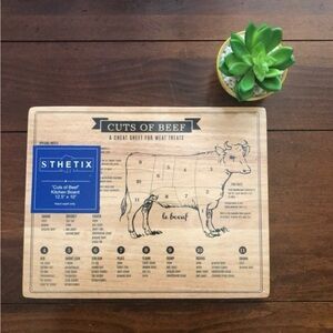 Farmhouse Sthetix Wooden Cutting Board Cow Cuts Of Beef